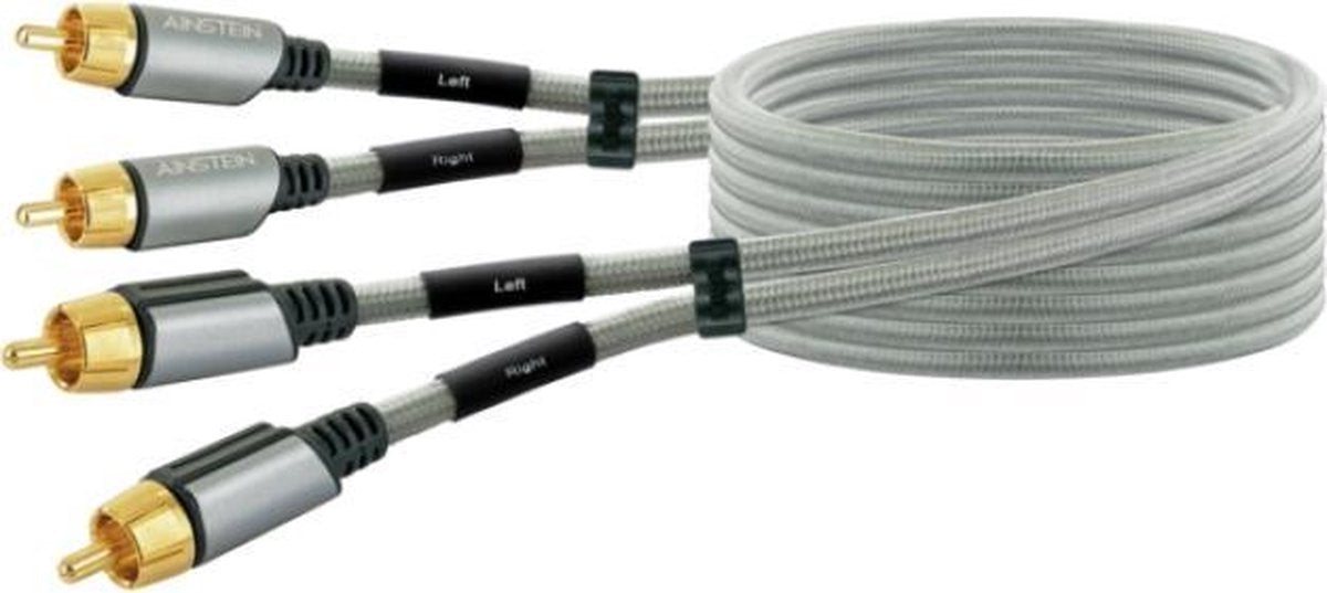 Schwaiger AIAU6010 413 Cinch Audio Aansluitkabel [2x Cinch-stekker - 2x Cinch-stekker] 1.00 m Space grijs Vergulde steekcontacten