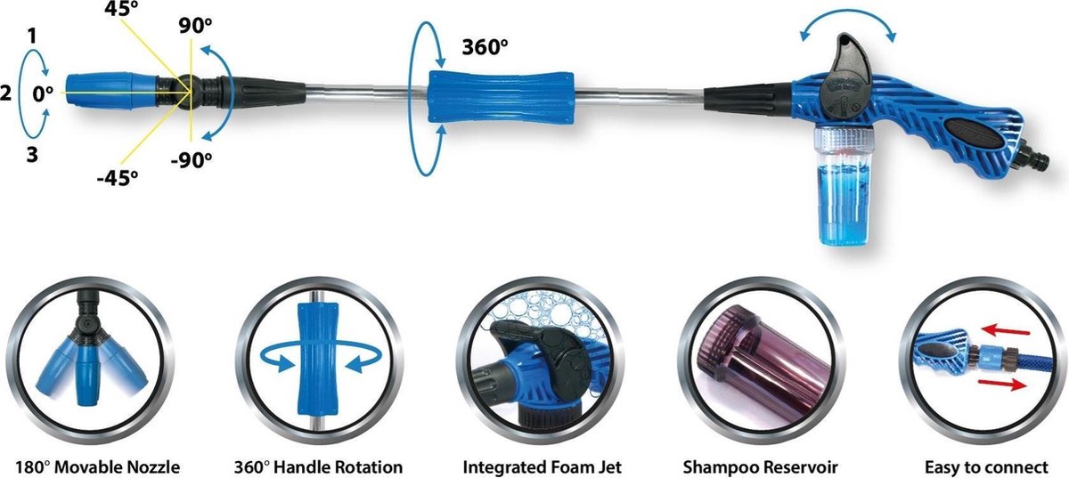 Pingi Aquablaster Pro Spuitpistool - Met Slangaansluiting 40 Cm