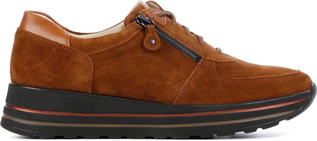 Waldlaufer Vrouwen Suède Sneakers / Damesschoenen 758004 - Cognac - Maat 38.5