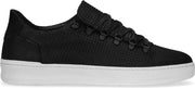 Manfield - Heren - Zwarte nubuck sneakers met patroon - Maat 45