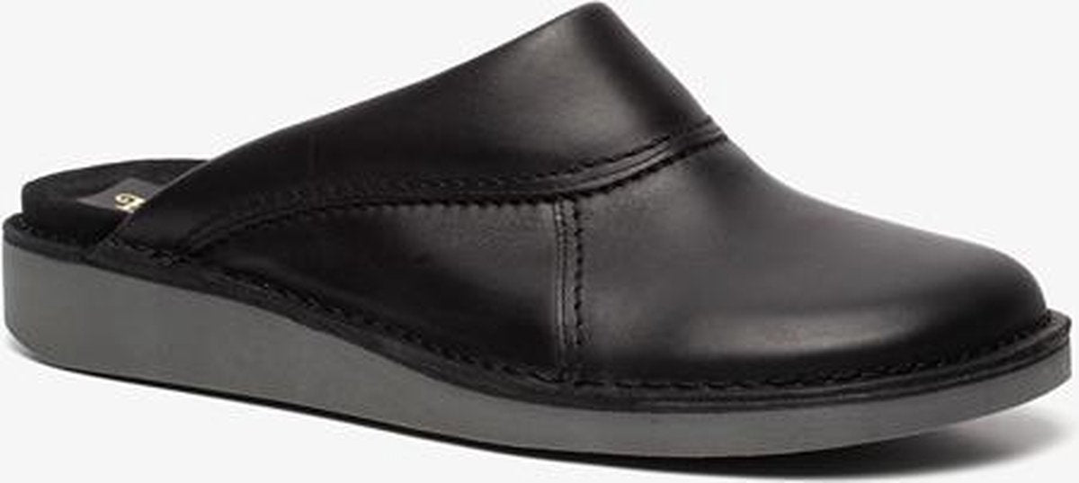 Eve & Adam leren heren pantoffels - Zwart - Maat 45