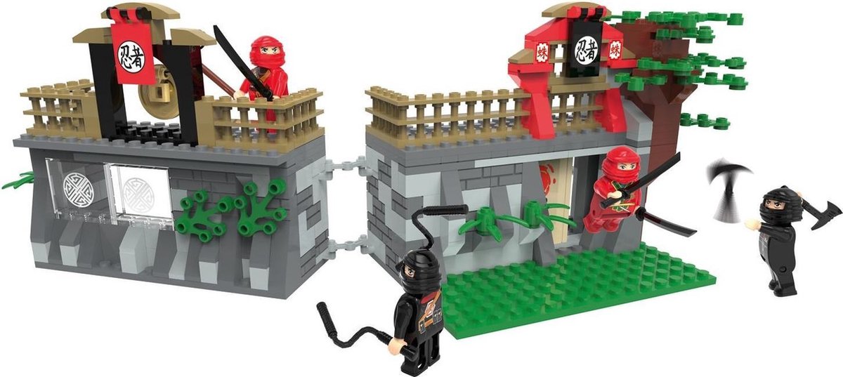 Ninja Bouwset - Bouwstenen 336 Lego Replica - Schuilplaats - 4 Minifiguren en vele accessoires - Replica Lego