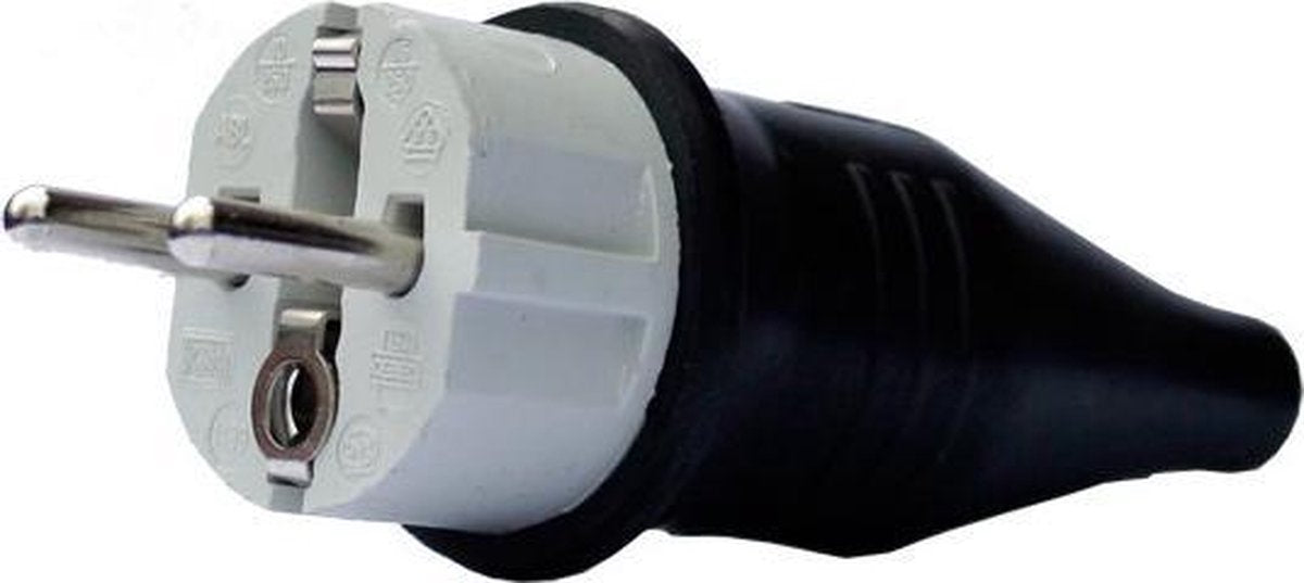 Showtec Rubberen Stekker Male 230V Grijs CEE7/VII Home entertainment - Accessoires