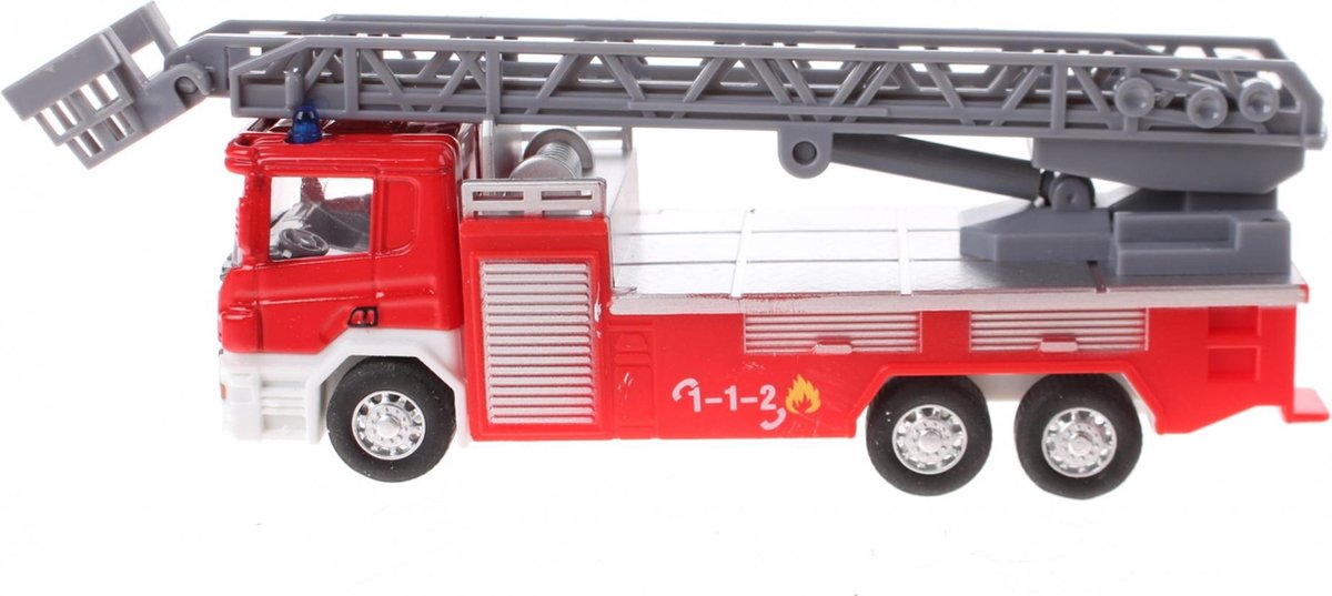 Johntoy Ladderwagen Super Cars 1:64 Rood