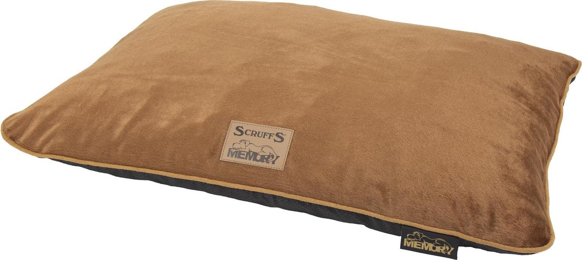 Hondenkussen Warm Orthopedisch met Memory Foam - Scruffs Bolster - Bruin 90x70cm - Grijs