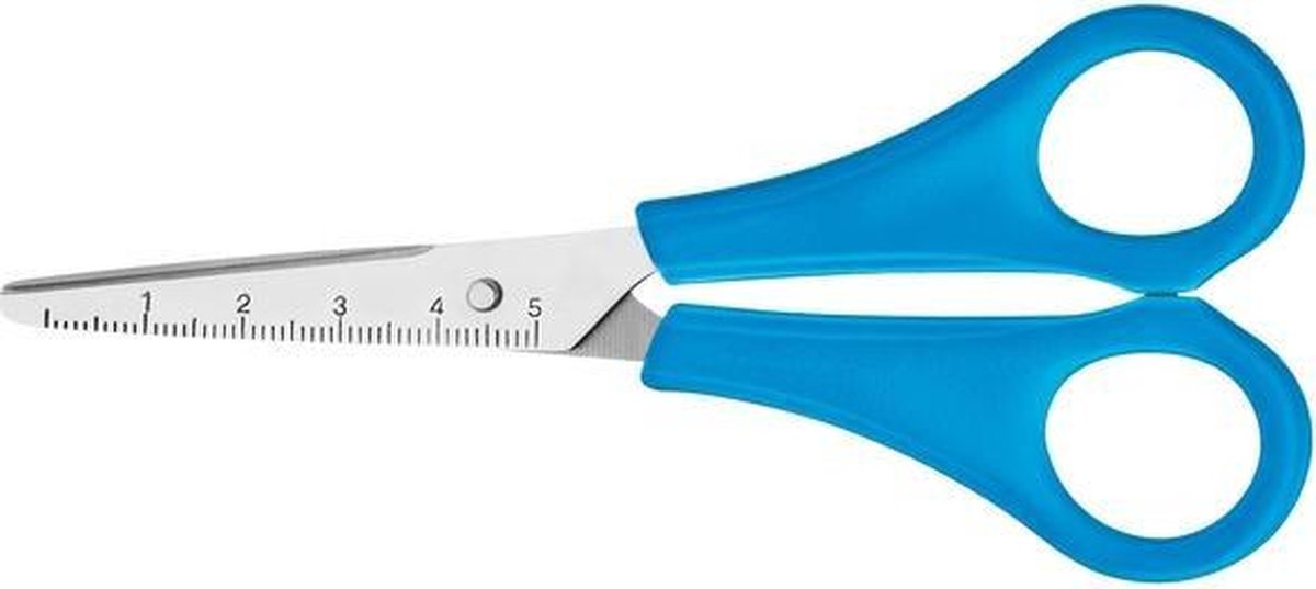 Schaar Westcott Kids 13cm - RH kunststof spitse punt blauw