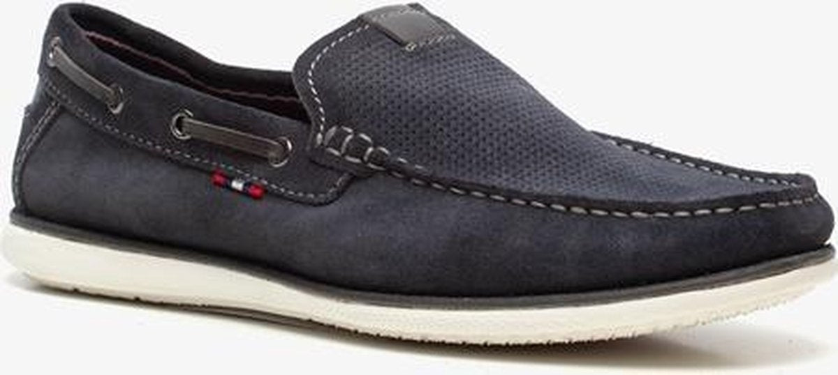 Van Beers suede heren instappers - Blauw - Maat 43