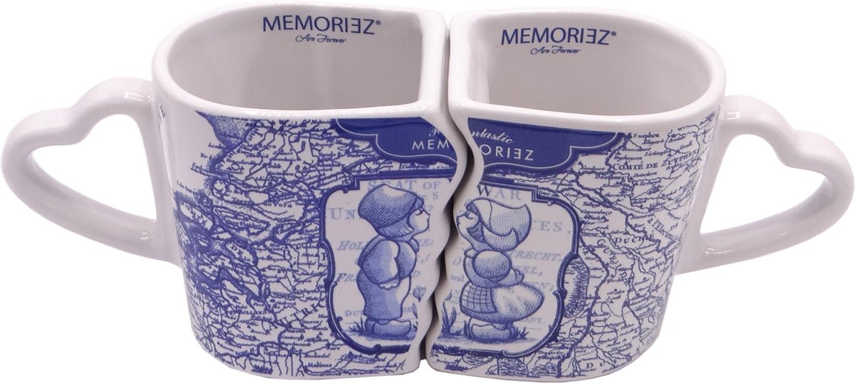 Memoriez Dubbele Mok Delfts Blauw - set van 2