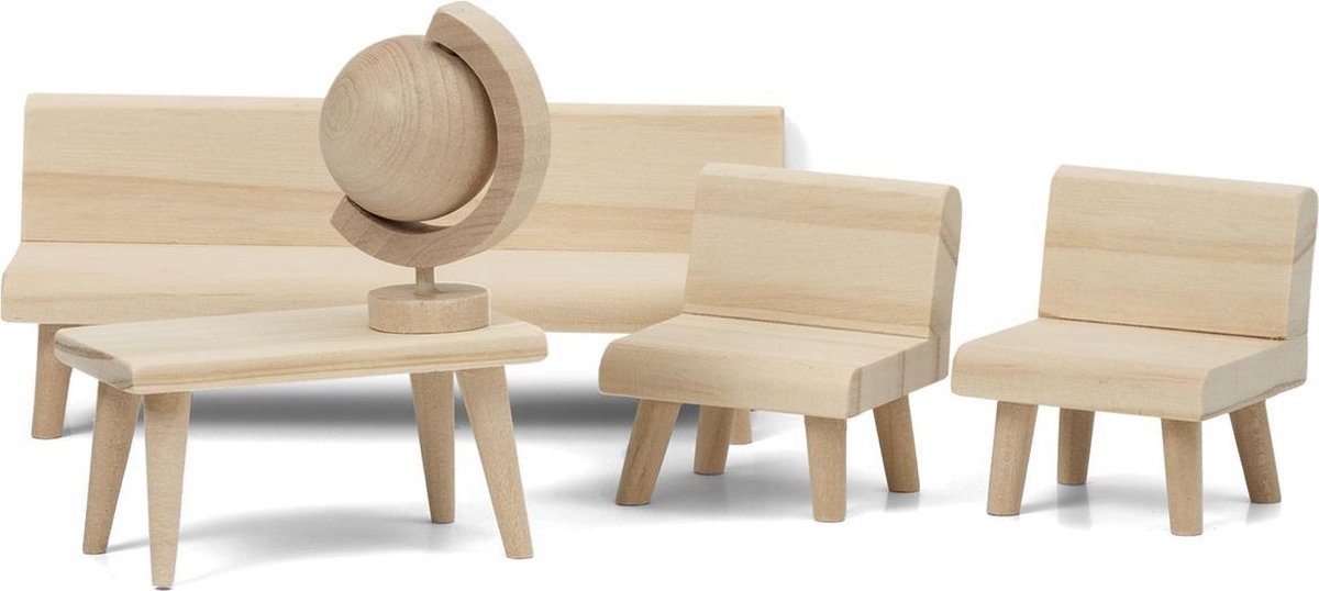 Lundby poppenhuis Houten poppenhuismeubels DIY - woonkamer