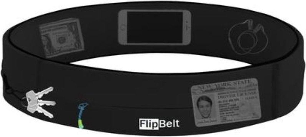 Flipbelt Zipper Zwart - Running belt - Hardloopriem - S