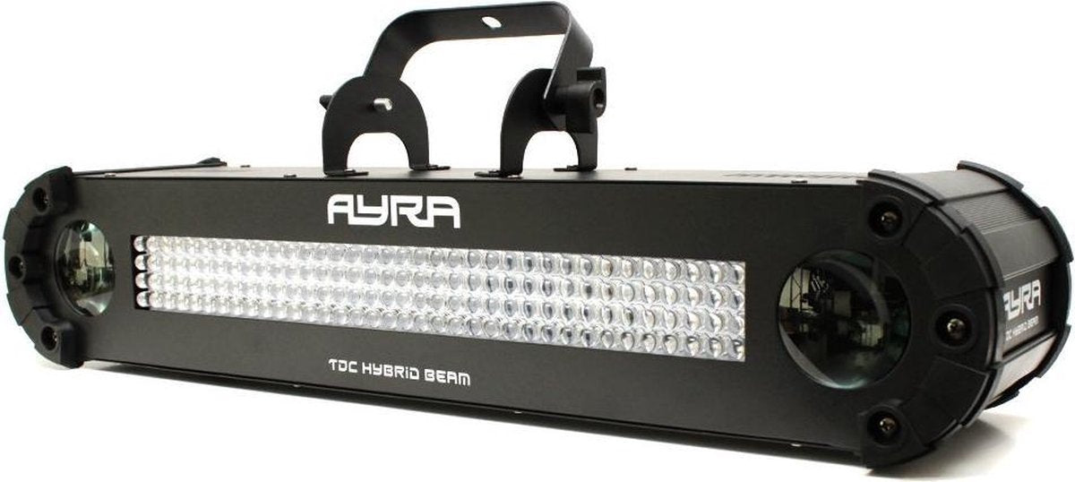 Twee voor de prijs van één: de Ayra TDC Hybrid Beam is een lichteffect met een wash-deel en twee moonflower-effecten. Zowel stand-alone als via DMX te besturen. Energiezuinig en allround bruikbaar.