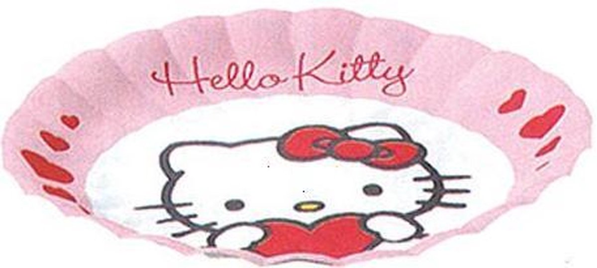 Hello Kitty Harten Thema - Groot Rond Dienblad - Enkel