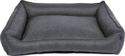 snObbs Buffalo XL Hondenmand - Hypoallergene Hondenbank - Makkelijk Schoon te Maken Hondenkussen – Lederlook Design Hondenbed – 130 x 105 x 28 - Grijs
