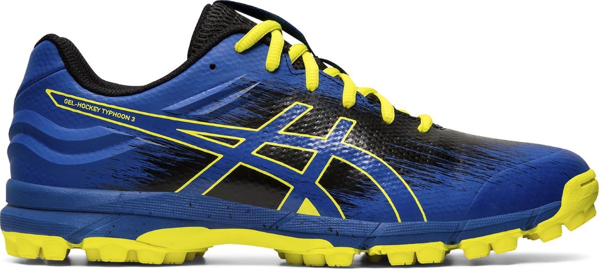 Asics Asics Gel-Typhoon 3 Sportschoenen - Maat 43 1/3 - Mannen - zwart/blauw/geel