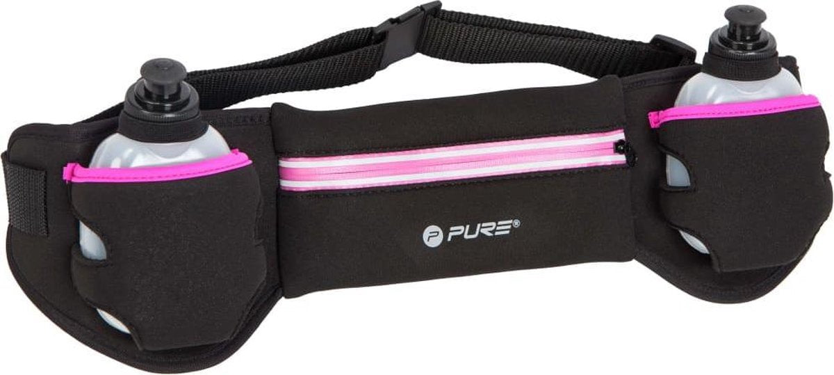 Pure2Improve Hardloopriem met 2 flesjes zwart en roze