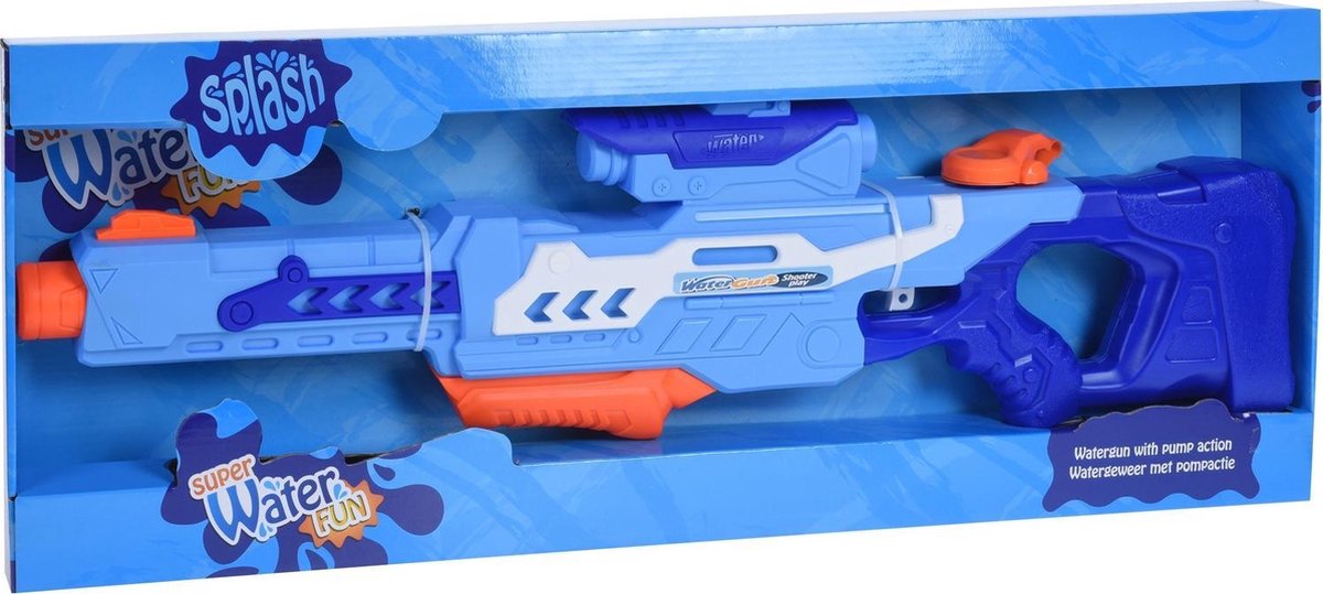 1x Waterpistolen/waterpistool blauw van 77 cm kinderspeelgoed - waterspeelgoed van kunststof - grote waterpistolen