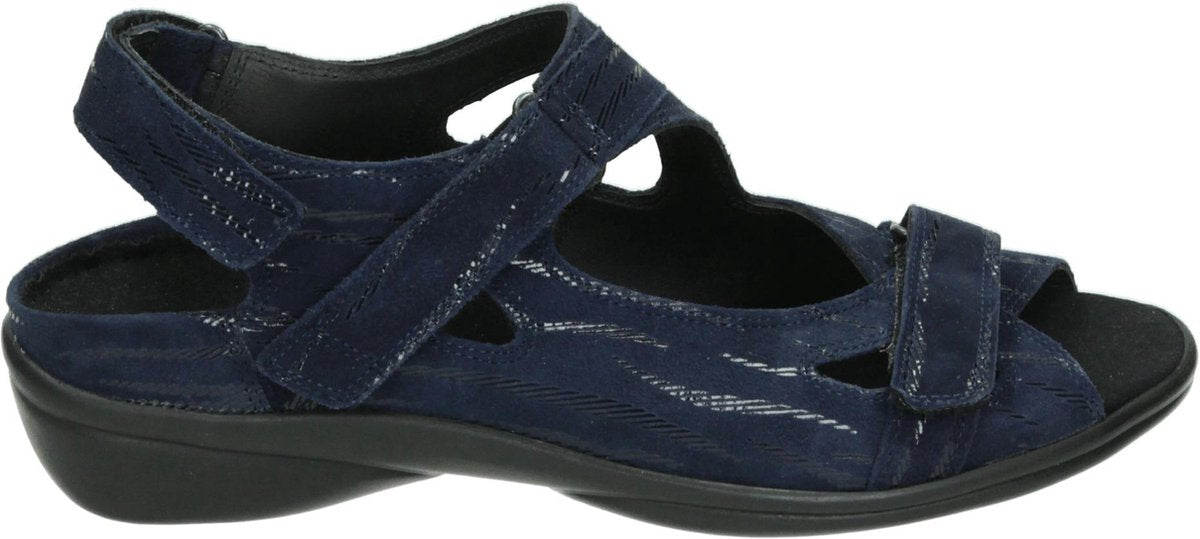 Durea 7258 E - Volwassenen Platte sandalenDames Sandalen - Kleur: Blauw - Maat: 38.5