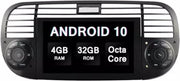 DVD speler Fiat 500 2007-2015 4+32GB Android 10 navigatie en multimediasysteem ZWART