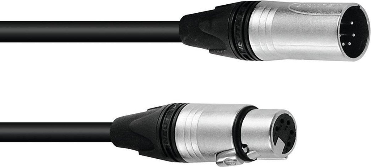 PSSO DMX-kabel XLR 5pin 1m zwart Neutrik