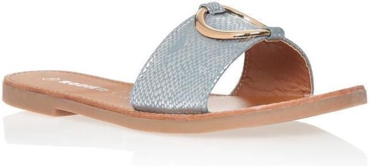 RODIER Felicity muiltjes met grote gesp bovenop Blauw / Zilver Dames