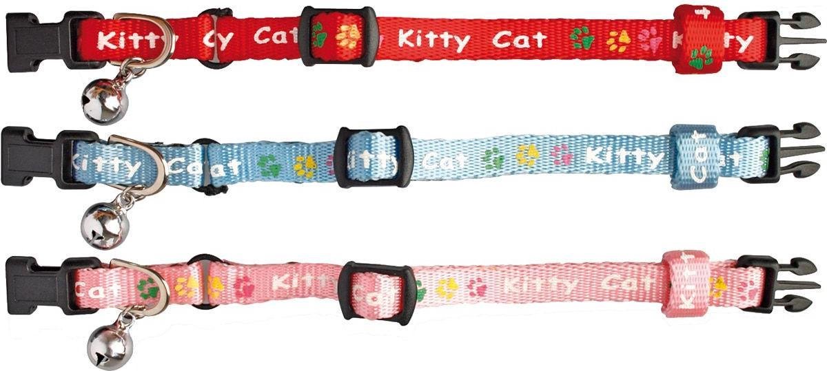 Flamingo Kattenhalsband Kitty Cat - Rood/Lichtblauw/Roze - 15 - 22 cm x 8 mm