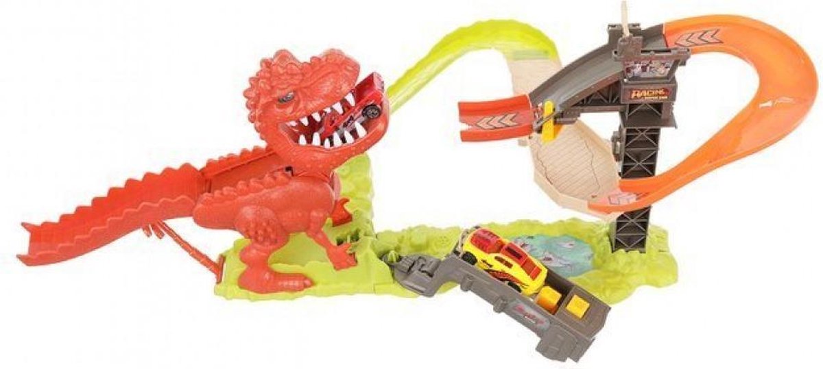 Dinosaurus Lanceerbaan Racebaan - Stuntbaan met 2 Auto's - Elektrisch Speelgoed