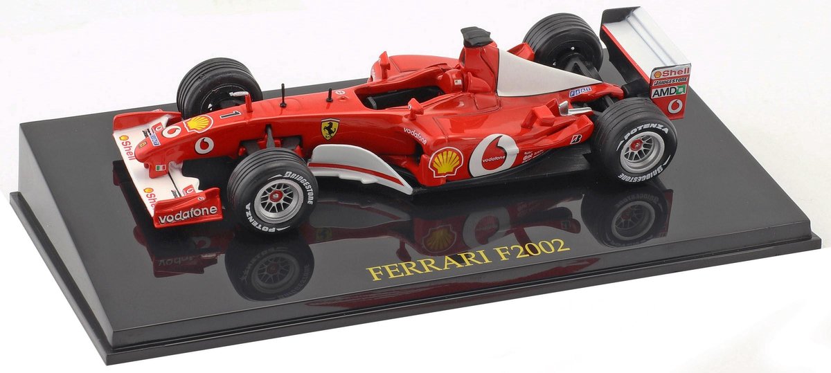 Ferrari F2002 (Rood) (10 cm) 1/43 Atlas - Modelauto - Schaalmodel - Model auto - Miniatuurautos - Miniatuur auto