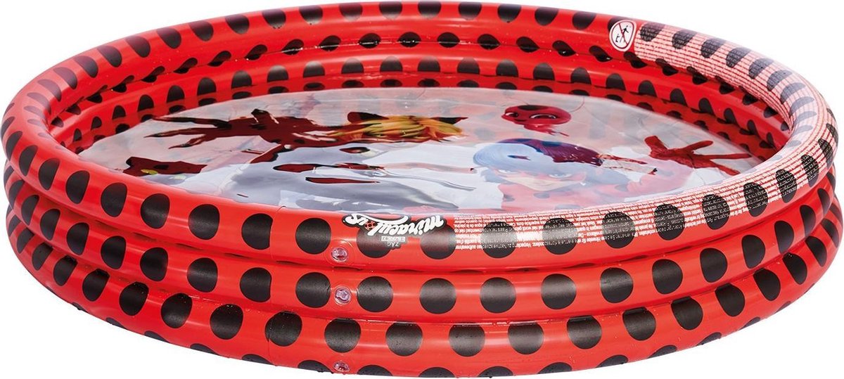 Miraculous Opblaaszwembad Junior 122 X 23 Cm Rood/zwart