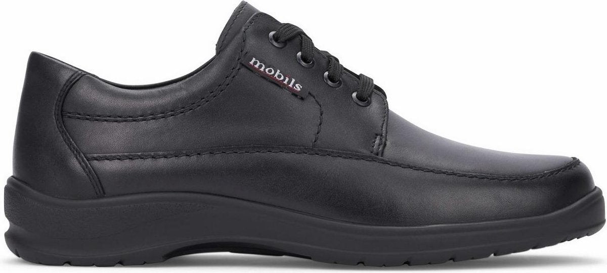 Mobils by Mephisto EZARD zwart lederen veterschoen voor brede voeten - Maat 42.5