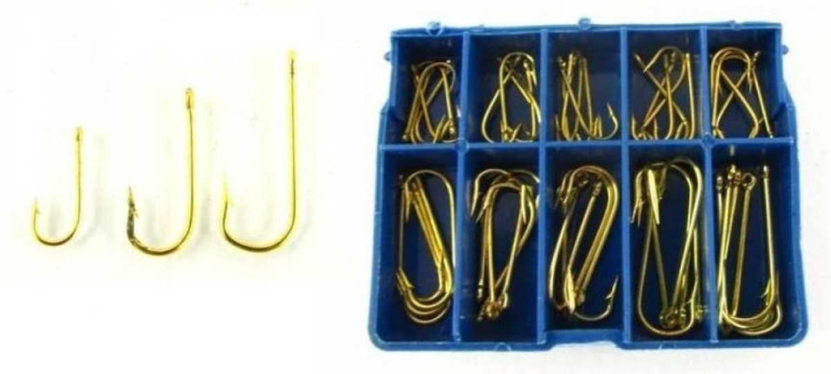 Orange85 Vishaakjes - Maat 3 tot 12 - Goud met Oog - 50 Stuks