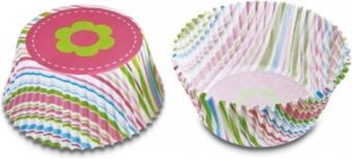 Papieren cupcake vormpjes bloem