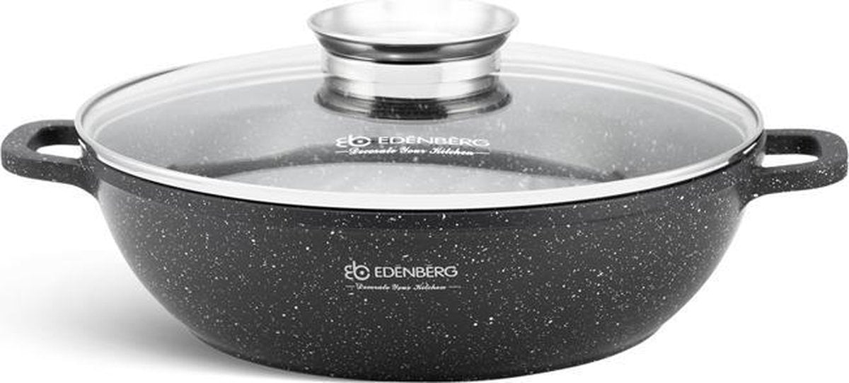 Edënbërg Stonetec Line - Luxe Wokpan - Ø 28 cm - 3.7l - 3-laags anti-aanbaklaag