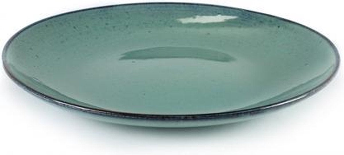 Aqua turquoise plat bord 28.5cm