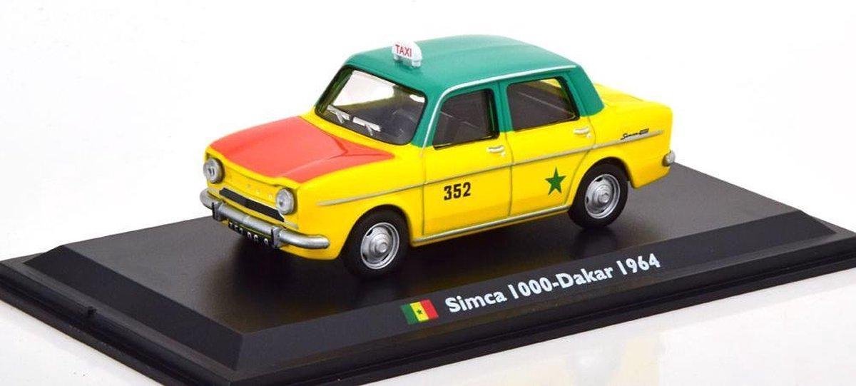 Simca 1000 Dakar 1964 Taxi (Geel) (15cm) 1/43 Atlas - Modelauto - Schaalmodel - Modelauto - Miniatuurauto - Miniatuur autos