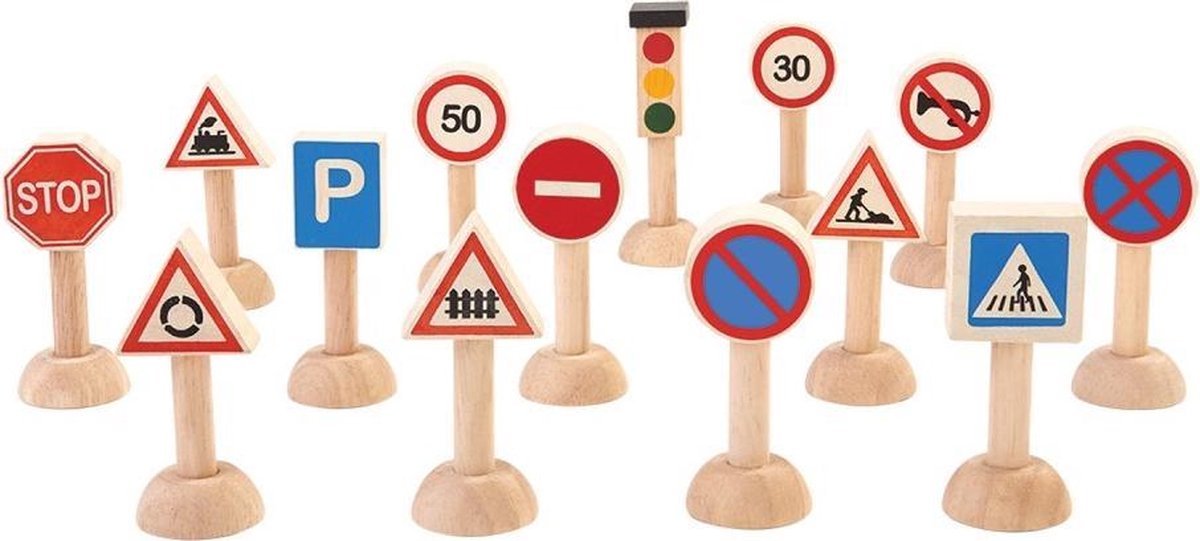 PlanToys Set Verkeersborden en - lichten