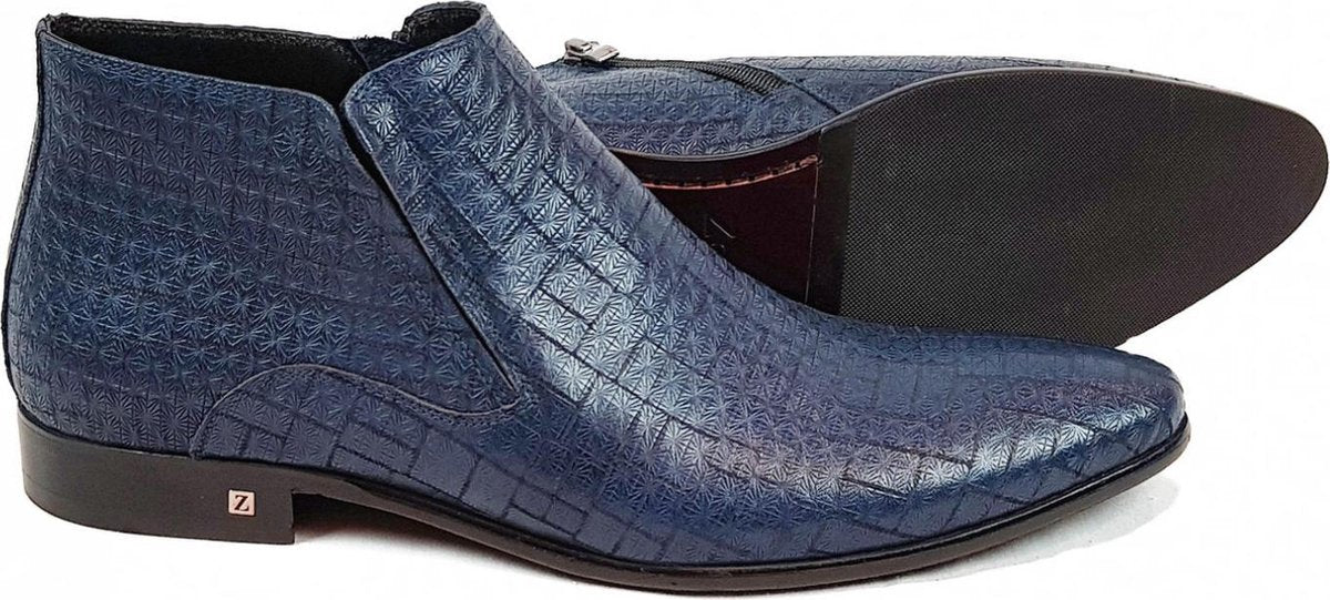 ZERBA - Mannen Laars - Maat 40 - Blauw - Leer - Cita