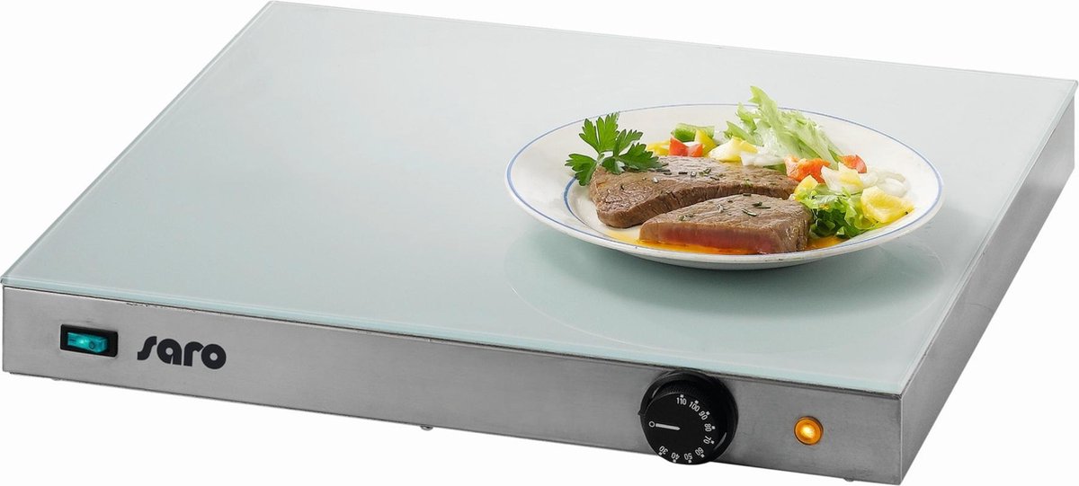 Warmhoudplaat met glasplaat