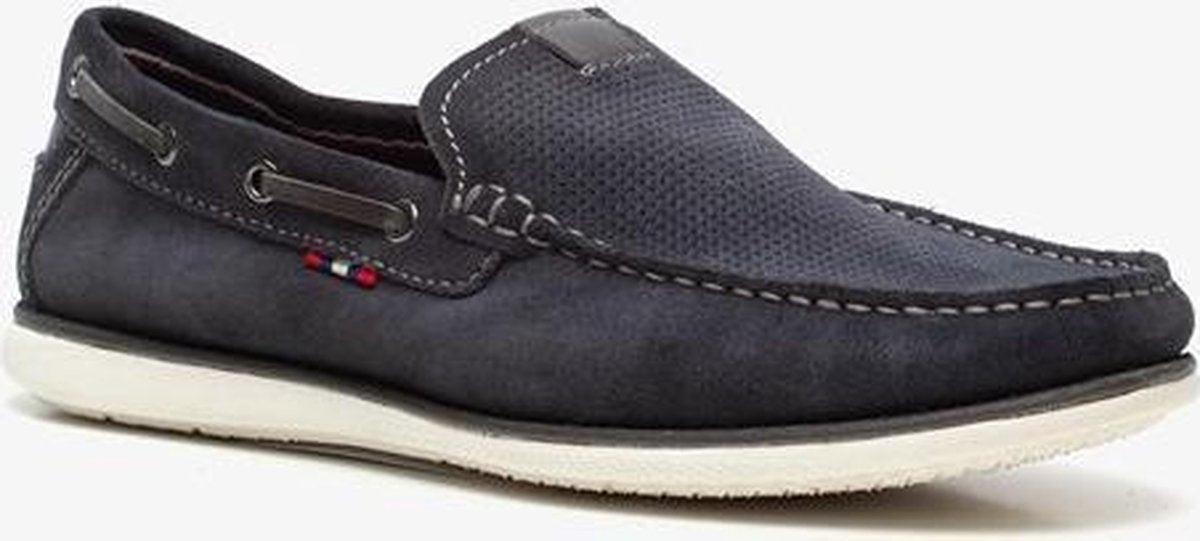 Van Beers suede heren instappers - Blauw - Maat 41