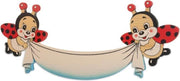 Naambord 2 lieveheersbeestjes blauw hout 39