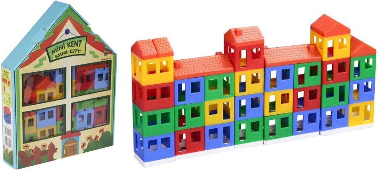 Pilsan-Mini Stad-Bouwstenen Set van 40 stuks-4+Jaar-STEM-Non Toxic