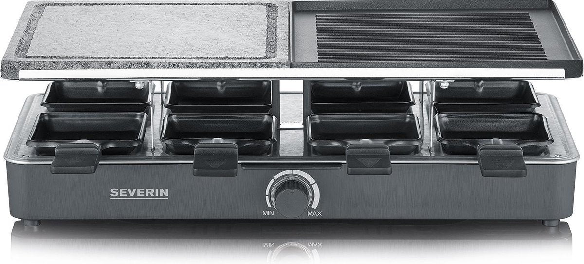 Severin RG 2371 - Raclettegrill - zwart - natuurlijke grillsteen