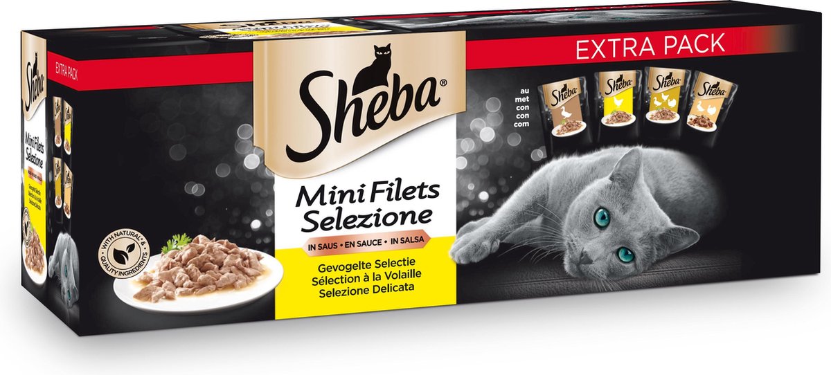 Sheba natte kattenvoeding minifilets gevogelte - 40 stuks - eend