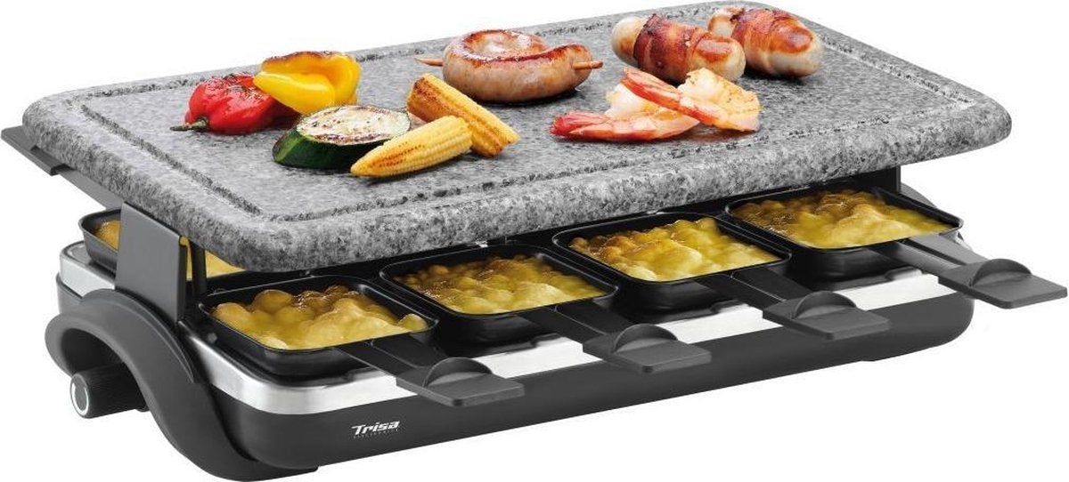 Trisa Hot Stone 8-Persoons Raclette Zwart/Grijs