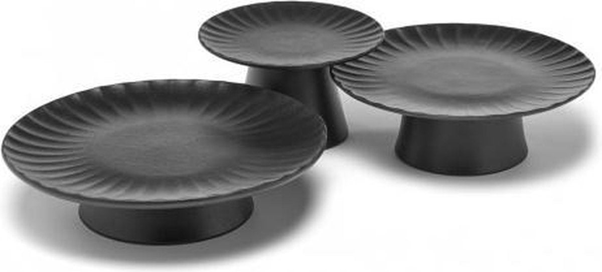 Serax - Inku by Sergio Herman- Taartplateau Black - Set van 3