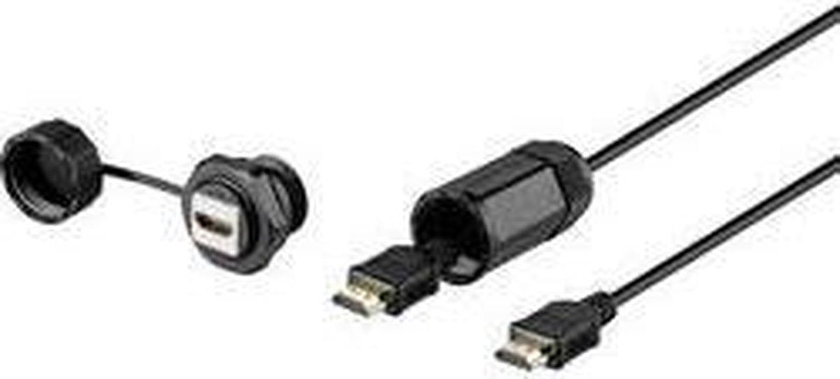 Renkforce RF-3770958 HDMI Aansluitkabel [1x HDMI-stekker - 1x HDMI-bus] Zwart Waterdicht 1.00 m