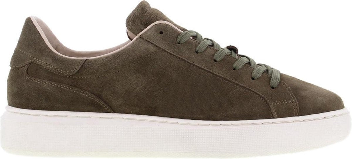 Tango | Luna 16-i khaki suede sneaker - bone white sole | Maat: 43