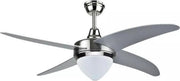 Plafondventilator staal met afstandsbediening 60 Watt LED 3-in-1