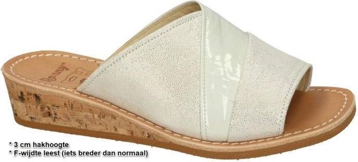 Ronny -Dames -  off-white/ecru/parel - slippers & muiltjes - maat 40