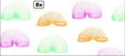 8x Trapveer 75cm x 60 mm assortie kleur - trap veer thema feest uitdeel verjaardag festival speelgoed