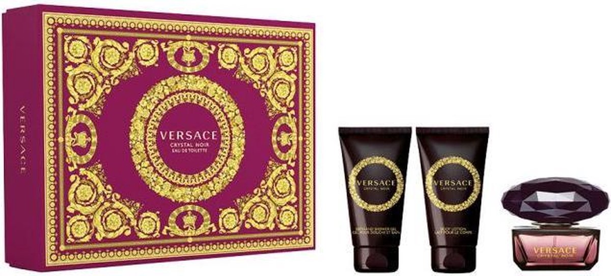 Versace Crystal Noir Giftset - 50 ml eau de toilette spray + 50 ml showergel + 50 ml bodylotion - cadeauset voor dames